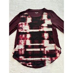 Apt 9 Maroon Red Long Sleeve Tunic Blouse size petite medium